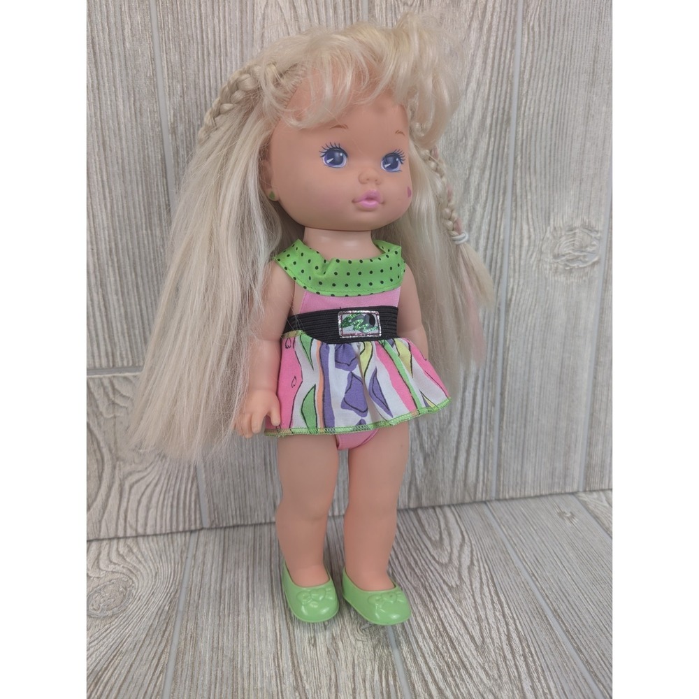 Vintage Lil Miss Magic Hair 1988 Doll Mattel Color Streak Hair Neon Heart Cheek